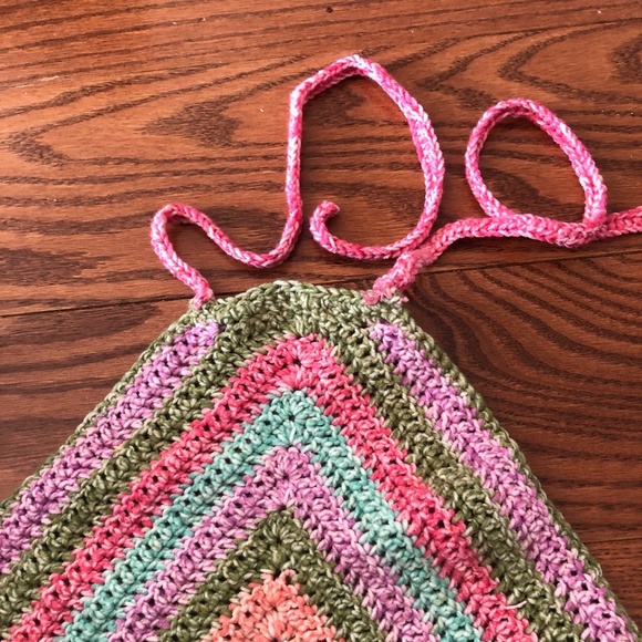 Halter tops are back, hand crocheted , multicoloured halter top - new - Picture 4 of 7